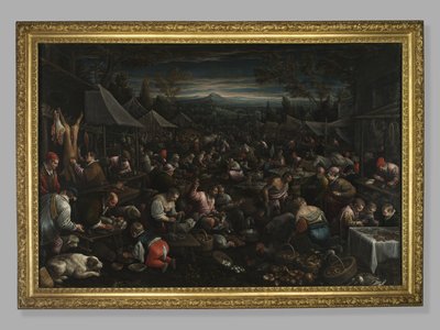 Pienet markkinat, n. 1580-1582 tekijältä Leandro da Ponte Bassano