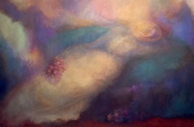 Laventelin varjot, 2025 (öljy kankaalle) tekijältä Lee Campbell