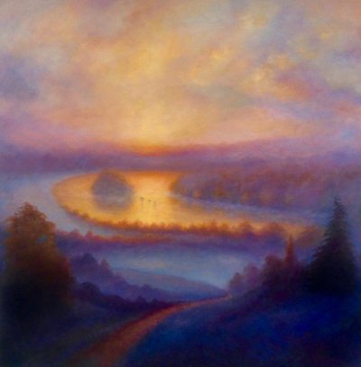 Misty View, 2023 (öljy kankaalle) tekijältä Lee Campbell