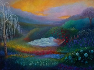 Persefonen puutarha II, 2025 (öljy kankaalle) tekijältä Lee Campbell