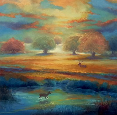 Richmond Park, vihreä ja kulta, 2021 tekijältä Lee Campbell