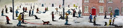 Out and About, 2015, (akryyli ja muste puulle) tekijältä Lee Sellers
