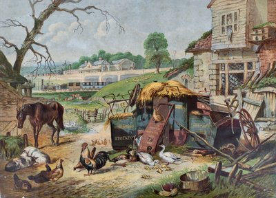 Menneisyys ja nykyisyys, noin 1860 (puukaiverrus paperille). tekijältä Leighton Bros