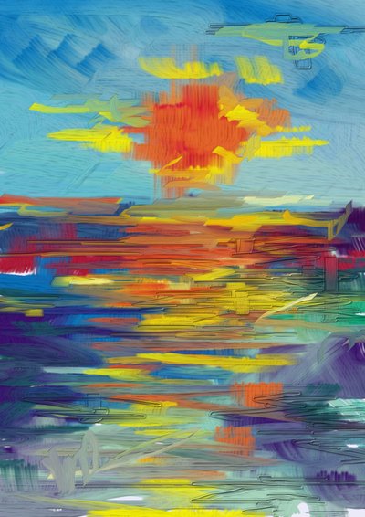 Tiivistelmä: Auringonlaskun ajoneuvo tekijältä Lembayung senja studio [Vintage Poster]