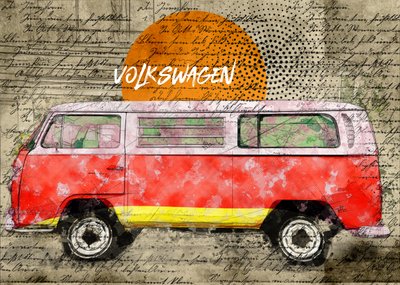Retro-matkailuauto tekijältä Lembayung senja studio [Vintage Poster]