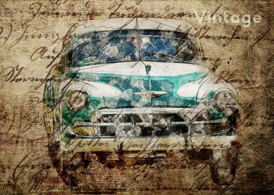 Vintage-autojen teksti tekijältä Lembayung senja studio [Vintage Poster]