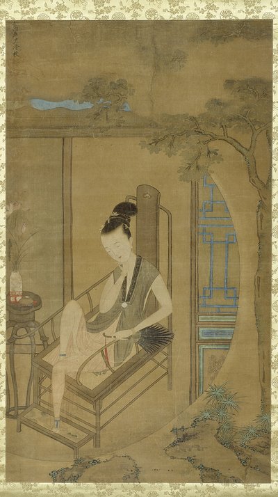 Fantasoiva nainen, Qing-dynastia, Kangxi-kausi, n. 1700-22 tekijältä Leng Mei