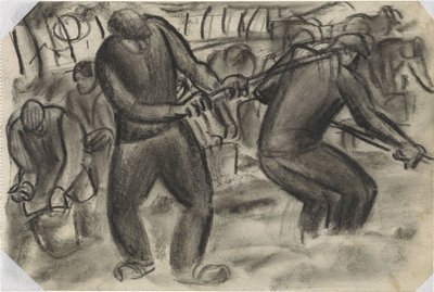 Perunannostokoneet pellolla Ilman otsikkoa tekijältä Leo Gestel