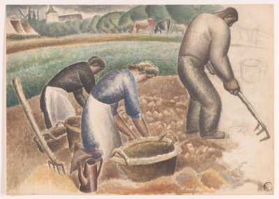 Perunannostokoneet pellolla tekijältä Leo Gestel