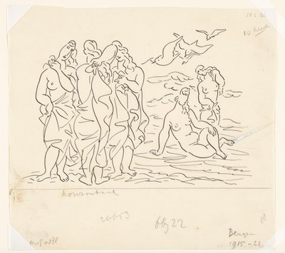 Uimarit (luonnos) tekijältä Leo Gestel