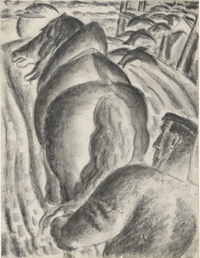 Viljelijä auralla ja vetohevosella tekijältä Leo Gestel
