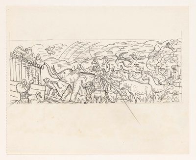 Nooan arkkiin nousevia eläimiä tekijältä Leo Gestel