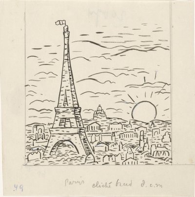 Näkymä Eiffel-tornille Pariisissa tekijältä Leo Gestel
