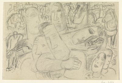 Ihmiset, kasvot ja hevonen tekijältä Leo Gestel