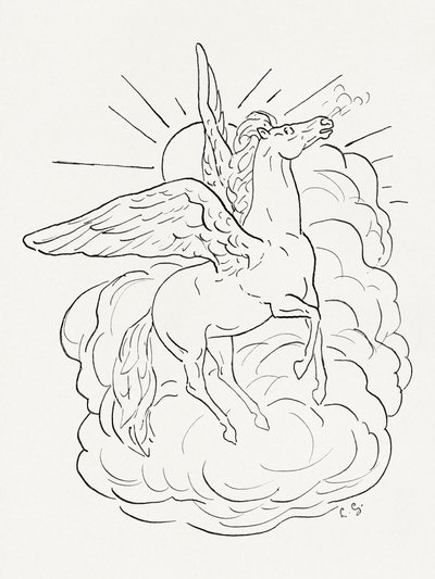 Pegasus lentää pilven edessä (1891–1941) tekijältä Leo Gestel