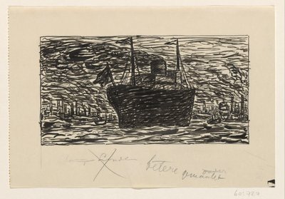 Laiva saapuu Lontoon satamaan tekijältä Leo Gestel