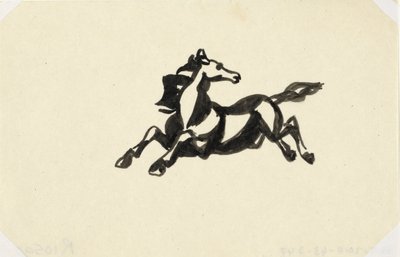 Hyppäävä hevonen pää käännettynä taaksepäin Nimetön hevonen tekijältä Leo Gestel