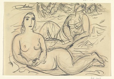 Kaksi alaston naista vedessä tekijältä Leo Gestel