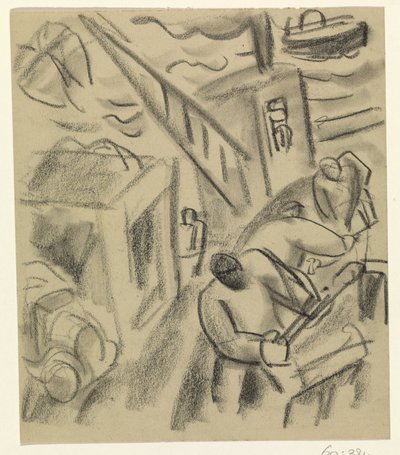 Kalastaja kalastusveneessä tekijältä Leo Gestel