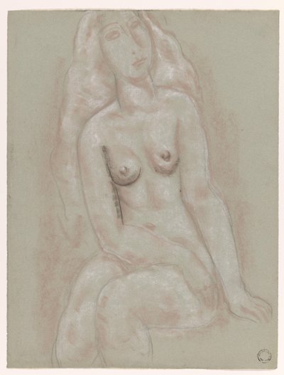 Istuva nainen alaston tekijältä Leo Gestel