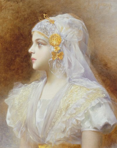 Tytön muotokuva tekijältä Leon Auguste Cesar Hodebert