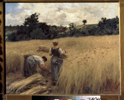 Viikkaajat. (Viittäjät). Leon Augustin Lhermitten (1844-1925) maalaus. Ranskalainen taide, realismi. Pushkinin taidemuseo, Moskova tekijältä Leon Augustin Lhermitte