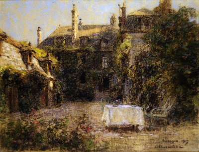 Taiteilijan puutarha Bourgesissa (pastelli) tekijältä Leon Augustin Lhermitte