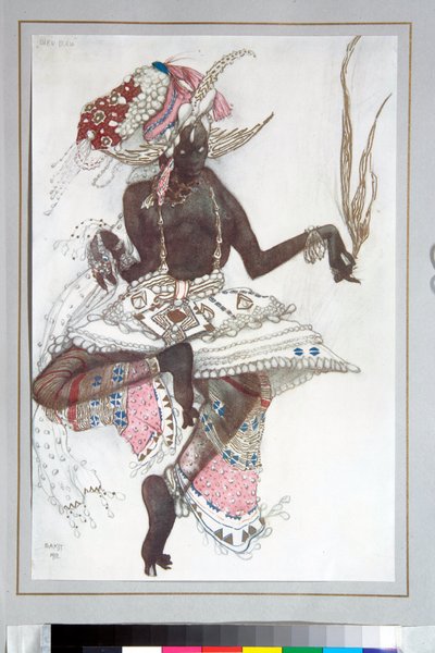 Ballets russes - Leon Bakstin (1866-1924) suunnittelema puku Michel Fokinen balettiin "The Blue God" tekijältä Leon Bakst