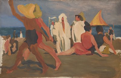 Uimareita Lidolla, Venetsia Serge Diaghilev ja Vaslav Nijinsky rannalla tekijältä Leon Bakst