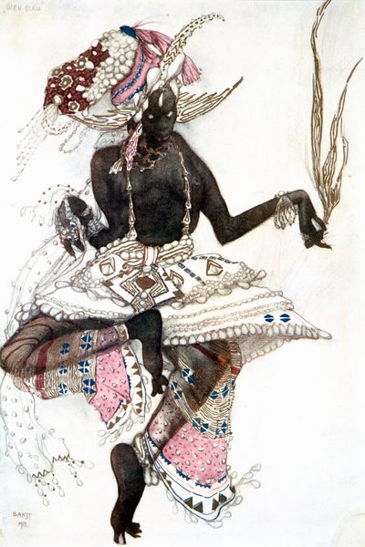 Bayadere-pukusuunnittelu Le Dieu Bleulle The Blue God, 1911 tekijältä Leon Bakst