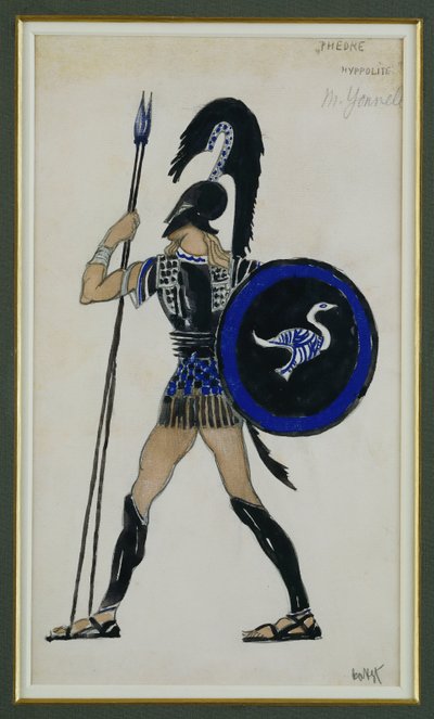 Pukusuunnittelu Hippolitukselle "Phaedresta" tekijältä Leon Bakst