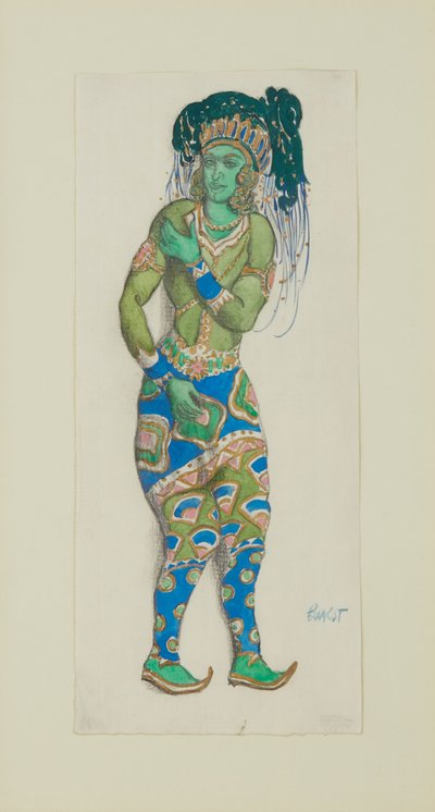 R. Hahnin pukusuunnittelu Ballet Blue Godille, 1910. tekijältä Leon Bakst