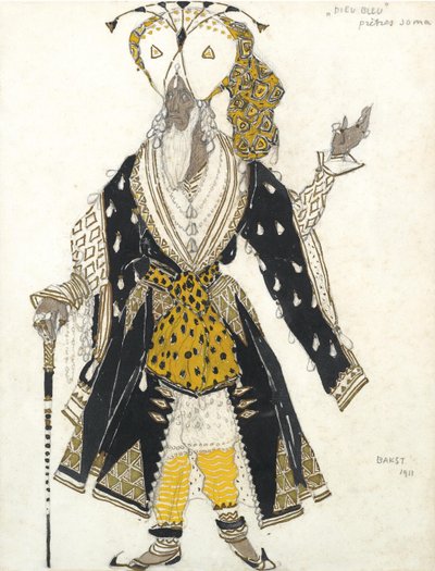 R. Hahnin pukusuunnittelu Ballet Blue Godille, 1911 tekijältä Leon Bakst