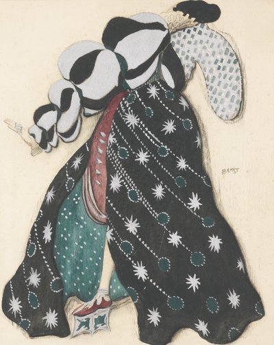 Pukusuunnittelu R. Straussin balettiin The Legend of Joseph tekijältä Leon Bakst