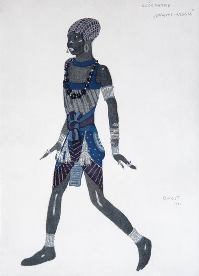Pukusuunnittelu balettiin Cléopatre, 1909 tekijältä Leon Bakst