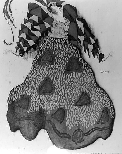Pukusuunnittelu balettiin "La Legende de Joseph" tekijältä Leon Bakst
