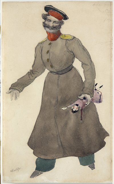 Pukusuunnittelu J. Bayerin balettiin The Fairy Doll, 1903 tekijältä Leon Bakst