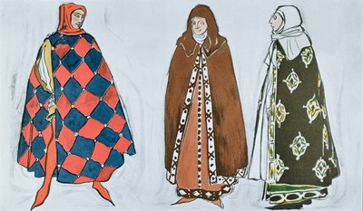 Pukusuunnittelut teokselle "Le Martyre de Saint Sebastien", dramaattinen Ida Rubinsteinin tilaama teos, libretto Gabriele d