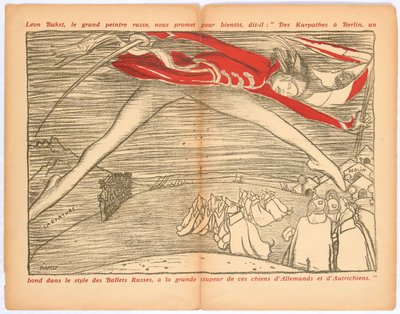 Karpaateista Berliiniin, harppaus venäläisten balettien tyyliin..., n. 1915. tekijältä Leon Bakst
