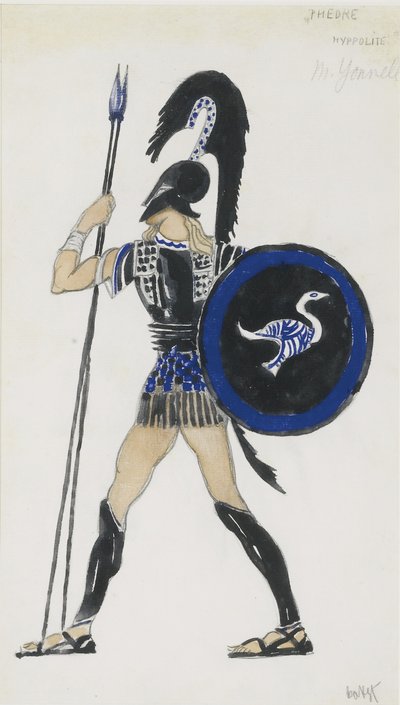 Hippolyte. Pukusuunnittelu Ballet Phèdreen, n. 1923 tekijältä Leon Bakst