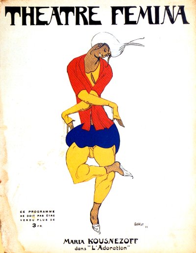 Juliste Igor Stravinskyn baletille Kevään rituaali, 1911 tekijältä Leon Bakst
