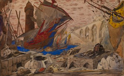 La Pisanelle tai Parfumed Death -lavastus, Gabriele dAnnunzio, 1913 tekijältä Leon Bakst