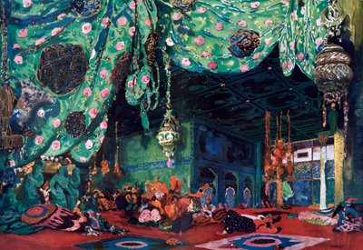 Lavastus baletille Scheherazade, c1913 tekijältä Leon Bakst