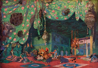 Tapahtumat Scheherazadea varten, 1910 tekijältä Leon Bakst