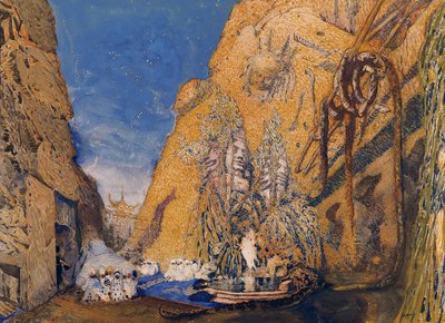 Reynaldo Hahnin (1845-1947) "Dieu Bleu" -lavasteet 1911 tekijältä Leon Bakst