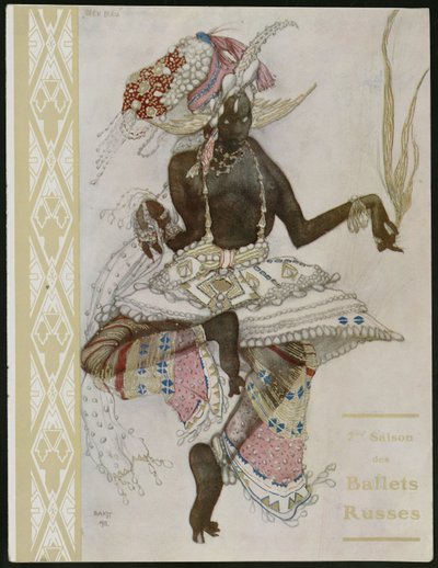 Ballets Russes -sovenir-ohjelman nimisivu tekijältä Leon Bakst