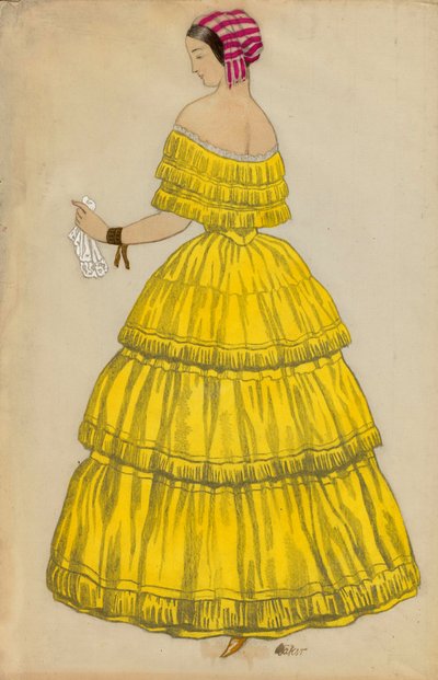 puku Robert Schumannin (1810-1856) ohjaamaan balettiin "Les papillons" tekijältä Leon Bakst