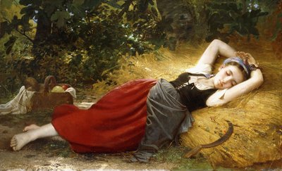 Nuori talonpoikatyttö, nukkuu, 1874 tekijältä Leon Bazile Perrault
