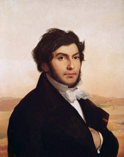 Muotokuva Jean-Francois (Jean Francois) Champollionista (1790-1832), ranskalainen egyptologi, hieroglyfien tulkinta. Leon Cognietin (1794-1880) maalaus. Louvren taidemuseo. tekijältä Léon Cogniet