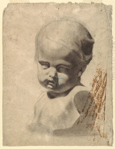 Piirustus, Lapsen rintakuva (kipsivaloksesta), 1881-92. tekijältä Leon Dabo